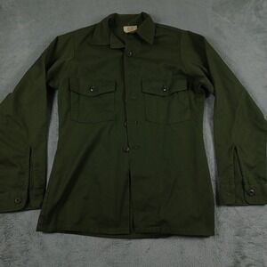 Vintage US Army Utility Shirt Mens 14.5 OG-507 Durable Press‎ Military 70s
